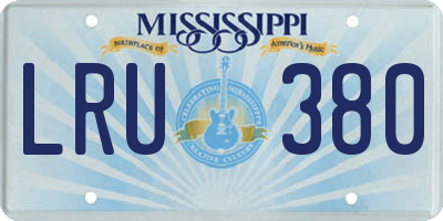 MS license plate LRU380