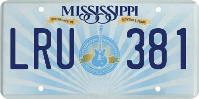 MS license plate LRU381