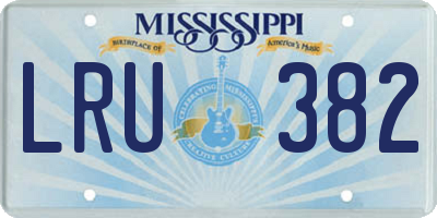 MS license plate LRU382
