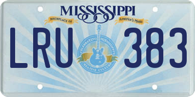 MS license plate LRU383