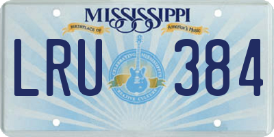 MS license plate LRU384