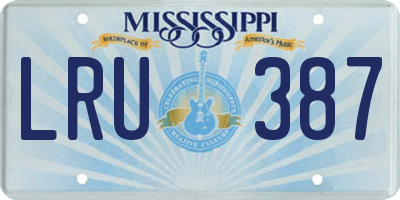 MS license plate LRU387