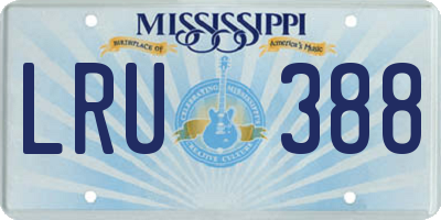 MS license plate LRU388