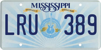 MS license plate LRU389