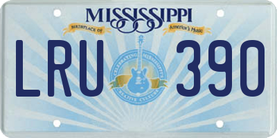 MS license plate LRU390