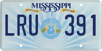 MS license plate LRU391