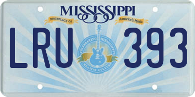 MS license plate LRU393