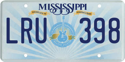 MS license plate LRU398