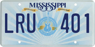 MS license plate LRU401