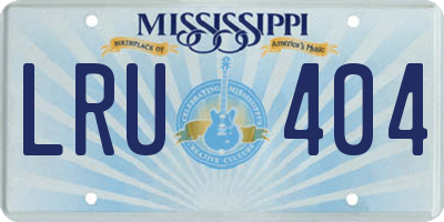 MS license plate LRU404