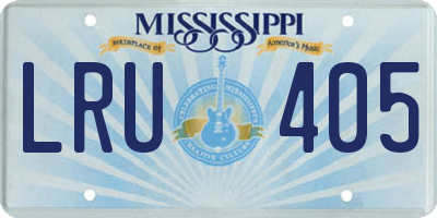 MS license plate LRU405