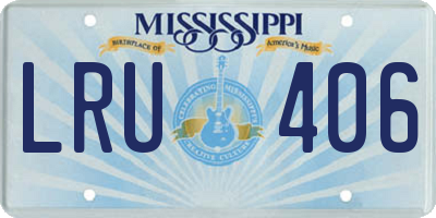 MS license plate LRU406