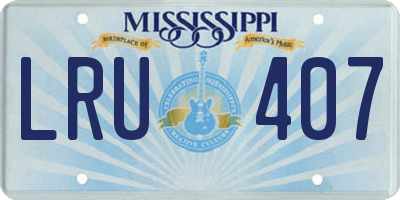 MS license plate LRU407