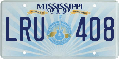 MS license plate LRU408