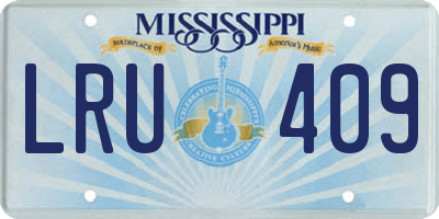 MS license plate LRU409