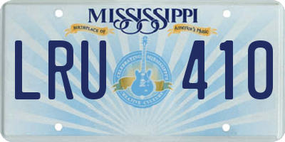 MS license plate LRU410