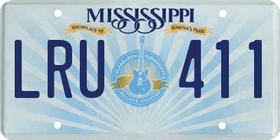 MS license plate LRU411