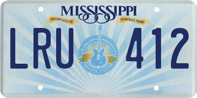 MS license plate LRU412