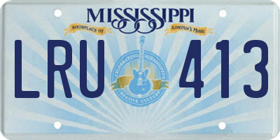 MS license plate LRU413