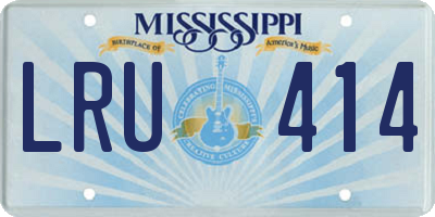 MS license plate LRU414