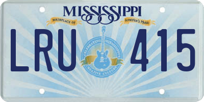 MS license plate LRU415