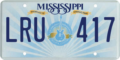 MS license plate LRU417
