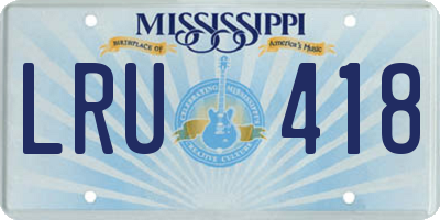 MS license plate LRU418