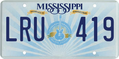 MS license plate LRU419