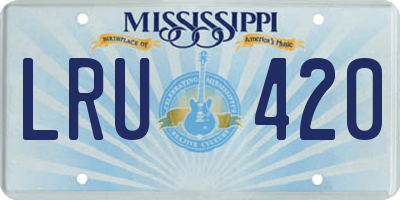 MS license plate LRU420
