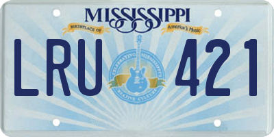 MS license plate LRU421