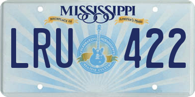 MS license plate LRU422