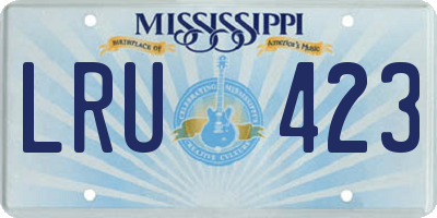 MS license plate LRU423