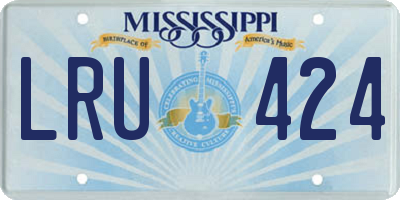 MS license plate LRU424