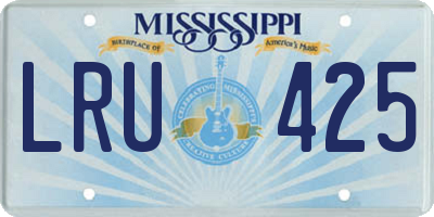 MS license plate LRU425