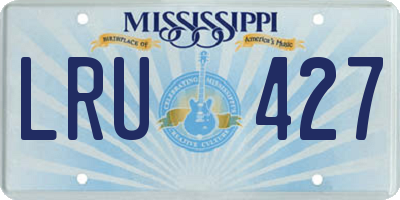 MS license plate LRU427