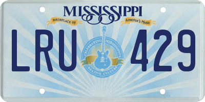 MS license plate LRU429