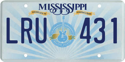 MS license plate LRU431