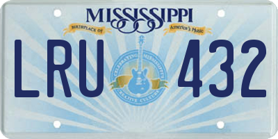 MS license plate LRU432