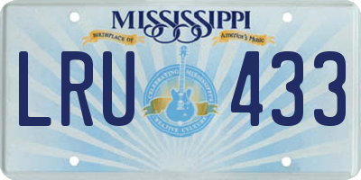 MS license plate LRU433