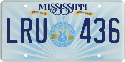 MS license plate LRU436