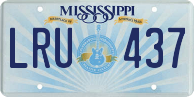 MS license plate LRU437