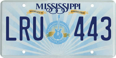 MS license plate LRU443