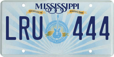 MS license plate LRU444