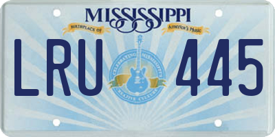 MS license plate LRU445