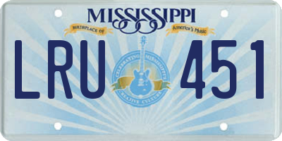 MS license plate LRU451