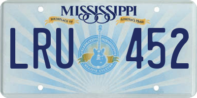 MS license plate LRU452