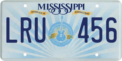 MS license plate LRU456