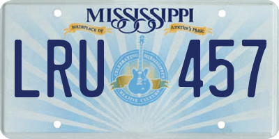 MS license plate LRU457
