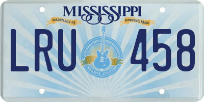 MS license plate LRU458