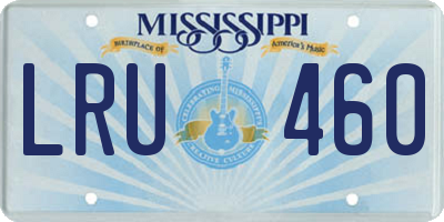 MS license plate LRU460